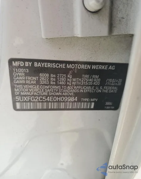 2014 BMW X6 xDrive35I from USA, damaged, VIN 5UXFG2C54E0H09984